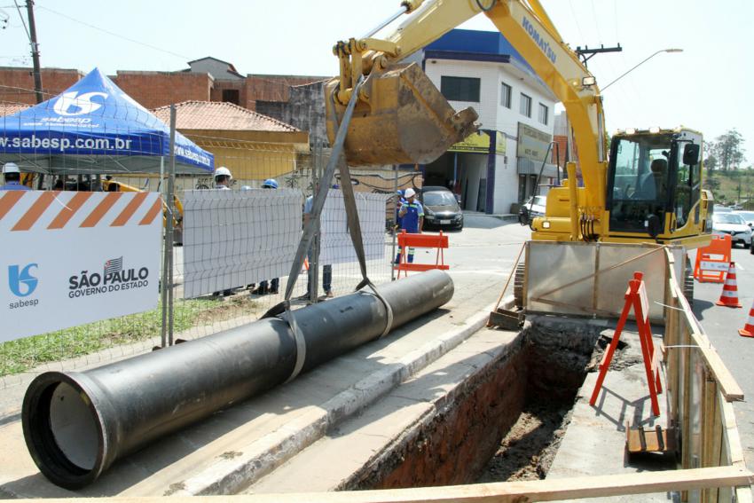obras da sabesp em santo andré