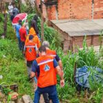 defesa civil vistoriando moradias