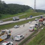 acidente entre caminhões no Rodoanel