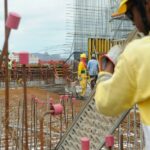 trabalhadores em obra 0 construção civil