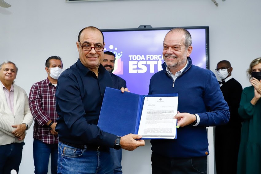 prefeito Auricchio e o presidente da Câmara, Tite Campanella