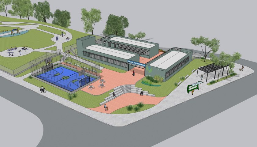 praça da cidadania de Diadema - projeção