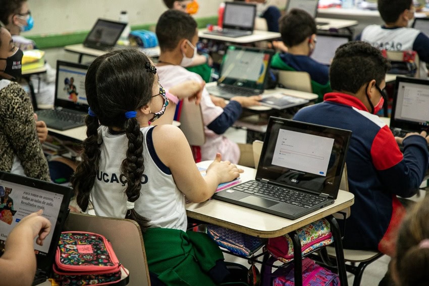 alunos em sala de aula de São Caetano