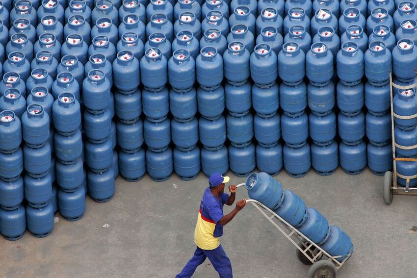 gás de cozinha em distribuidora