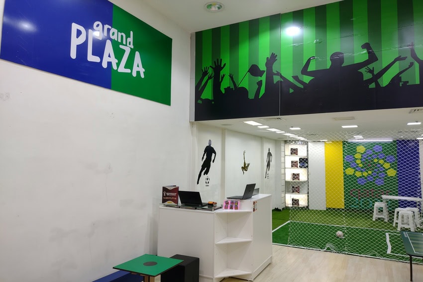 Espaço torcedor no shopping