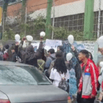 protesto de alunos em escola