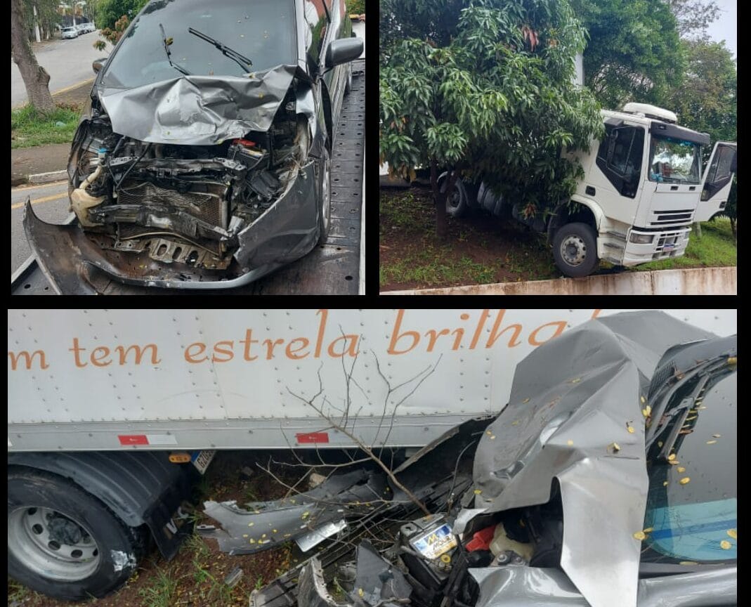 acidente entre caminhão e carro