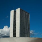 A cúpula menor, voltada para baixo, abriga o Plenário do Senado Federal. A cúpula maior, voltada para cima, abriga o Plenário da Câmara dos Deputados.