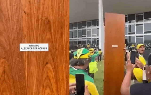 porta do gabinete de Alexandre de Moraes 