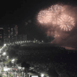 fogos na Praia Grande