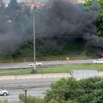 caminhão pega fogo na Anchieta