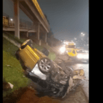 carro capotado na Anchieta