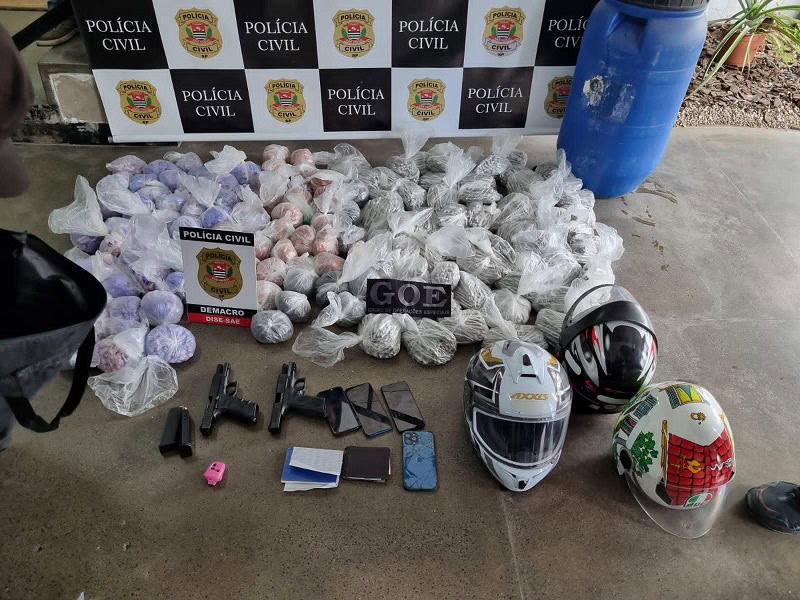 produtos apreendidos pela Polícia