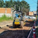 Trator em obra