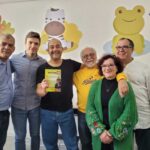 Rubão, Thiago, Guto, Clovis Volpi, secretário de Saúde e Lígia Volpi
