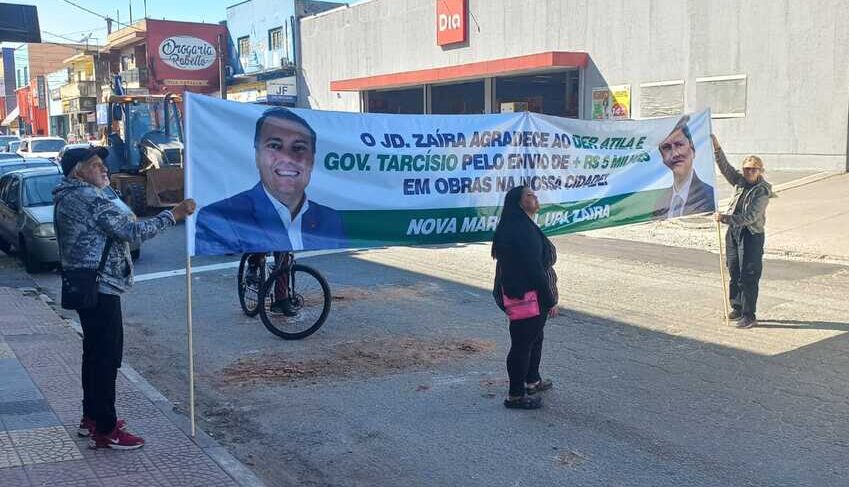 faixas espalhadas em Mauá