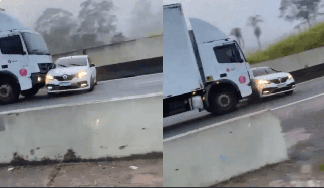 caminhão arrastado