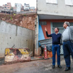 Obra de contenção na Rua da Bica