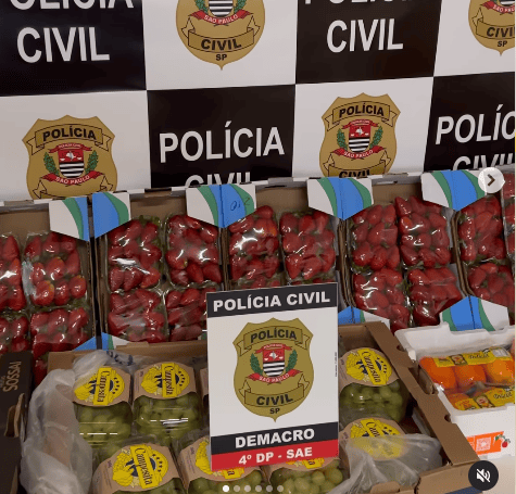 morangos apreendidos