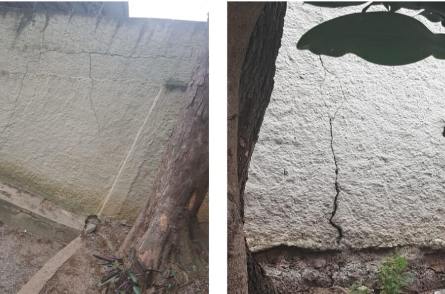 Rachaduras em muro