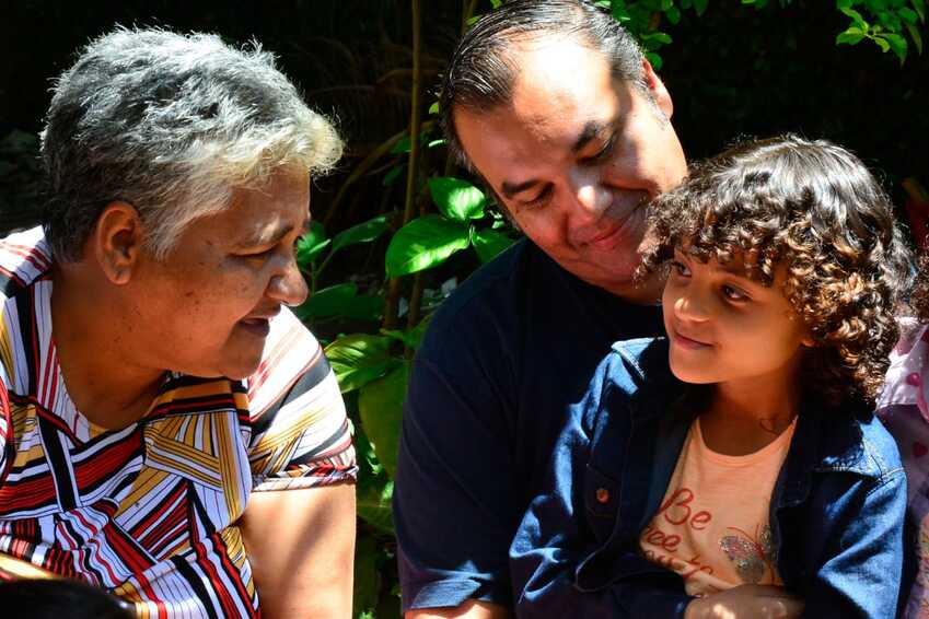 Reencontro de mãe e filhos