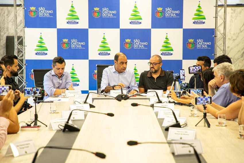 prefeito Auricchio e secretários