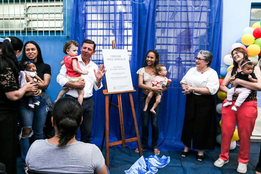 Prefeito Orlando Morando inaugura nova creche na Vila Rosa para atender 69 crianças.
