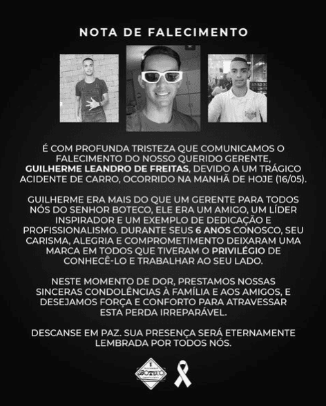 Nota de pesar por Guilherme
