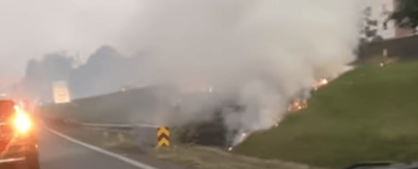 Vídeo registra incêndio próximo à Leroy Merlin em São Bernardo