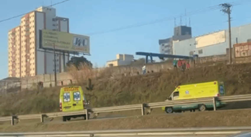 Garupa de moto atingido por linha de pipa na anchieta é socorrido em estado grave pelo águia