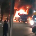 incêndio em carro e ônibus