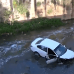 carro caiu no rio