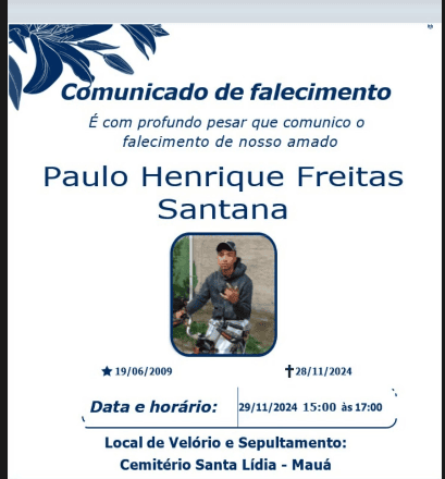 nota de falecimento
