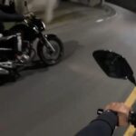 Câmera de capacete de motociclista registra tentativa de assalto na Imigrantes