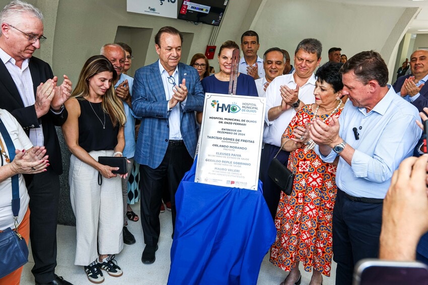 Em São Bernardo, governador Tarcísio de Freitas e prefeito Orlando Morando inauguram Hospital Municipal de Olhos
