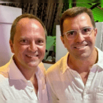 prefeito de Mongaguá Paulinho e jornalista Bocardi