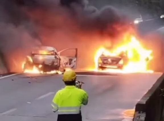 incêndio em carro na Anchieta