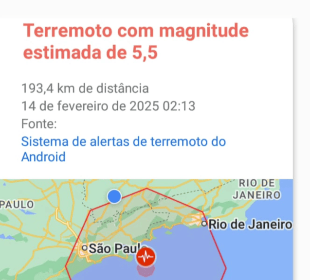 alerta google - terremoto
