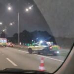 Carreta e carro colidem na Anchieta e motorista foge