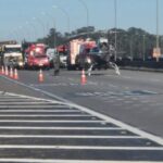 Vítima presa nas ferragens é resgatada pelo Águia após engavetamento no Rodoanel