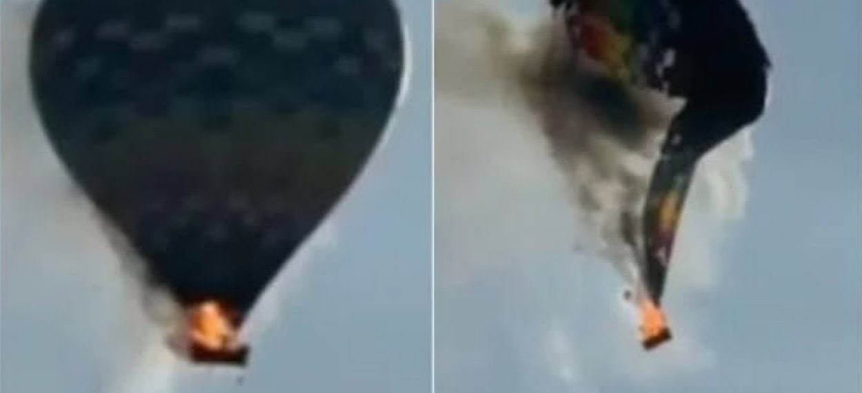 Passeio de balão em SC duraria 45 minutos, mas com 4 minutos se incendiou e caiu; 13 pessoas sobreviveram