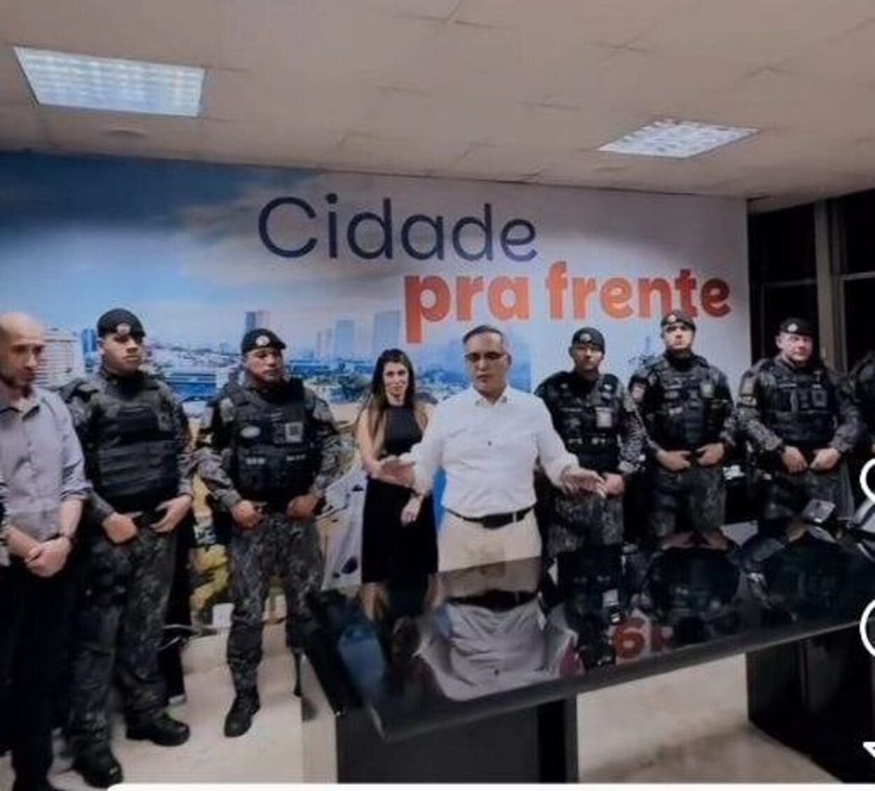 Prefeito de São Bernardo recebe policiais do Gabinete e diz que Rota está nas ruas. Foto: Reprodução/Vídeo