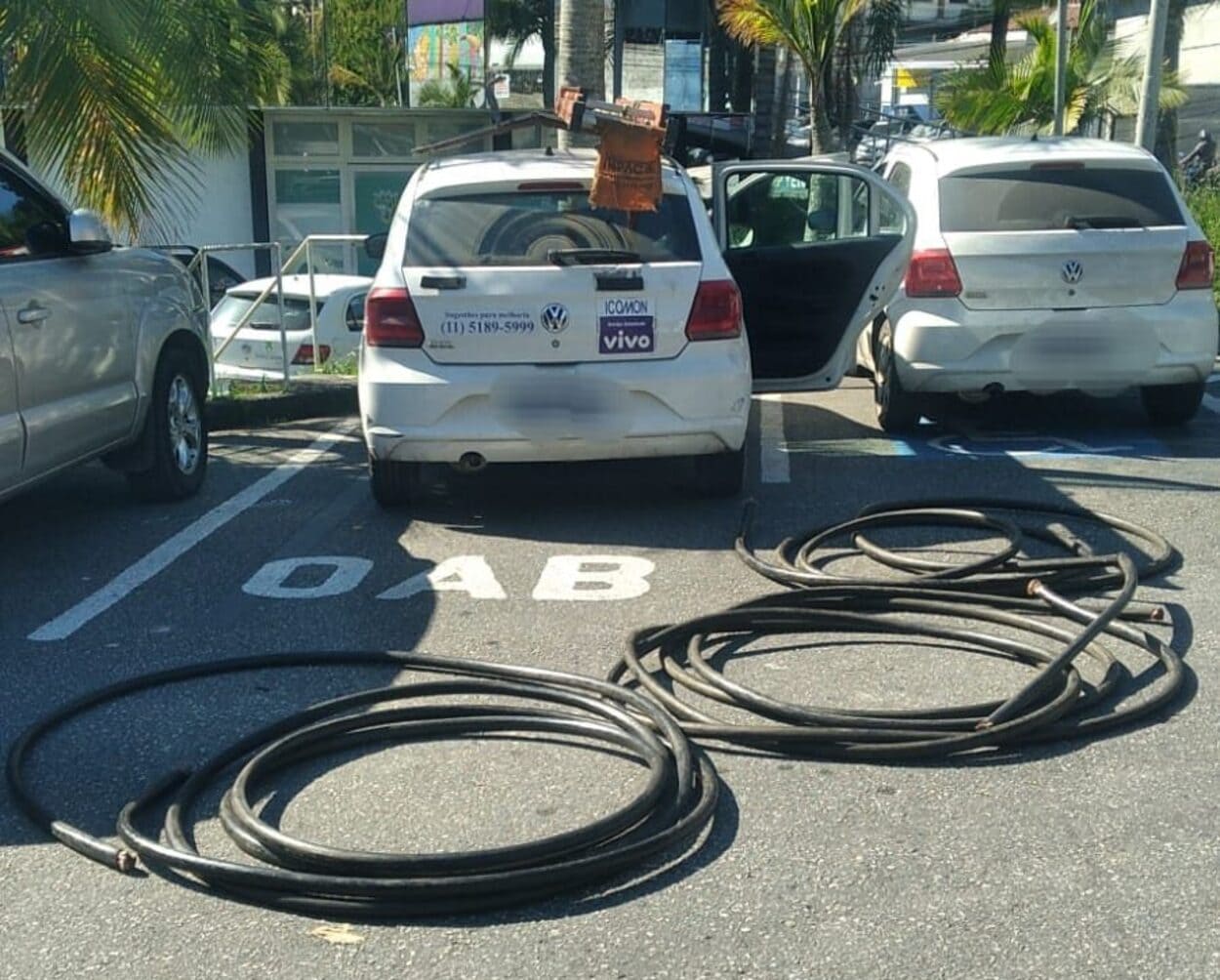 GCM de Sano André prende dupla por furto de 100 metros de cabos de telecomunicações