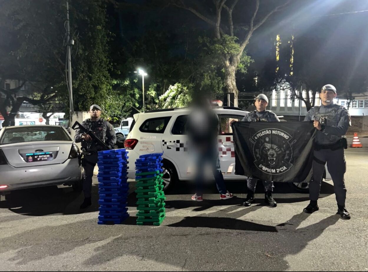 PM prende em SBC homem que transportava grande quantidade de drogas em cofre dentro de carro