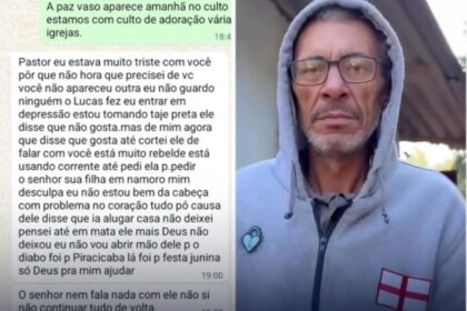 Mensagem de padrasto a pastor revela intenção de tirar a vida de enteado em São Bernardo