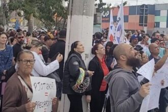 Paço de SBC se diz surpreso com protesto de servidores da Saúde pois mantinha negociação. Foto: Gislayne Jacinto