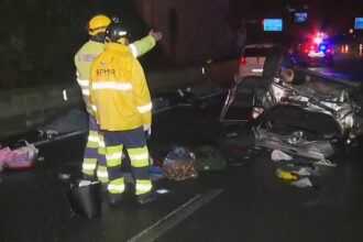 Veículo despenca de viaduto no Rodoanel e quatro jovens perdem a vida em São Bernardo  