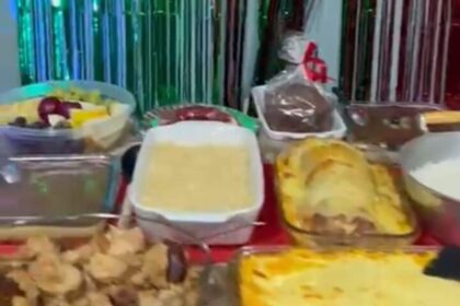Natal de 'Cair o Queixo': Mesa de Ceia desaba durante gravação e viraliza em MG