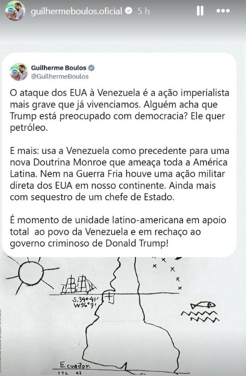 Boulos, ministro de Lula, condena ataque à Venezuela