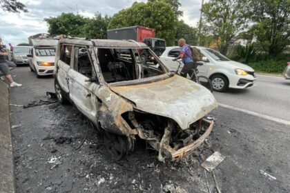 Motorista de SP que teve perda total de carro após pegar fogo na Anchieta faz campanha solidária